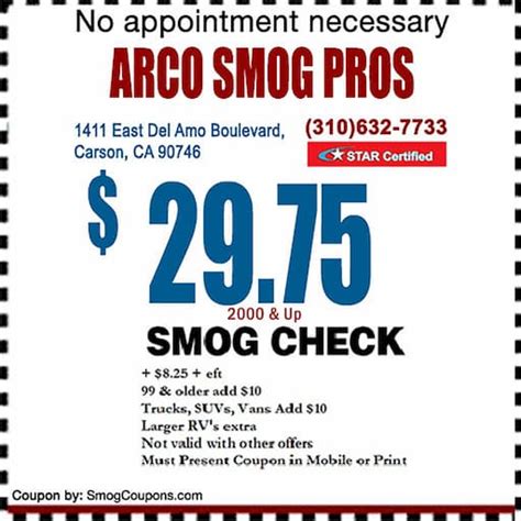 downey smog check|arco smog check coupon.